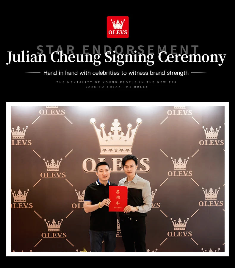 OLEVS 6654 Luxury Mens Watch Chronograph Automatic Mechanical Wristwatch Waterproof Luminous Top Brand Watch for Man Date Sport