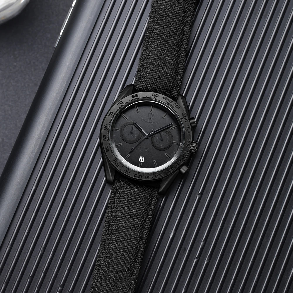 QINGXIYA Fashion Chronograph Quartz Watch for Men Sports Leather Strap Waterproof Date Luxury Mens Watches Relogio Masculino