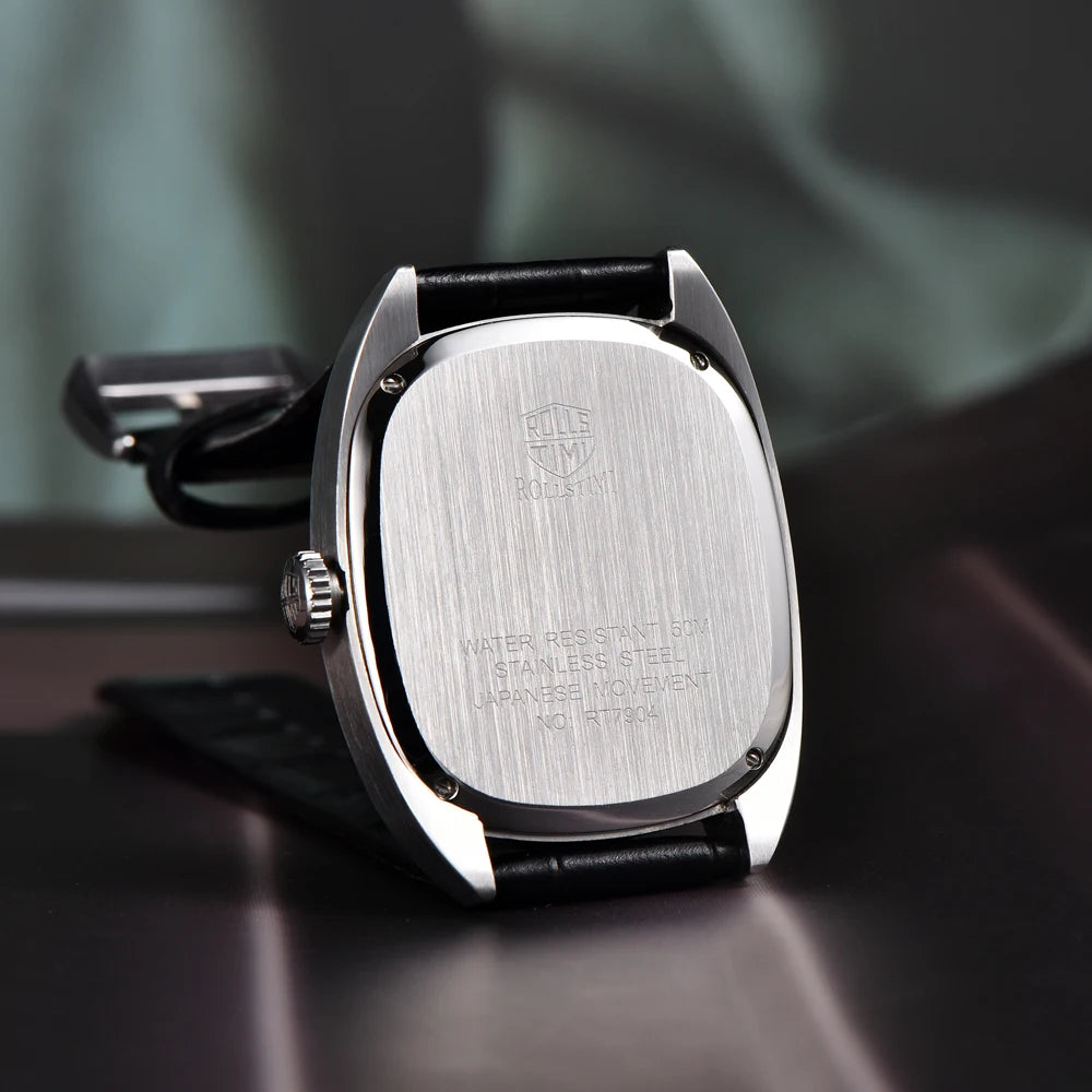 RollsTime 2026 New Mens Watches Top Brand Luxury Man Quartz Watch For Men Waterproof Sports VH31 Wristwatches Leather Clock Gift