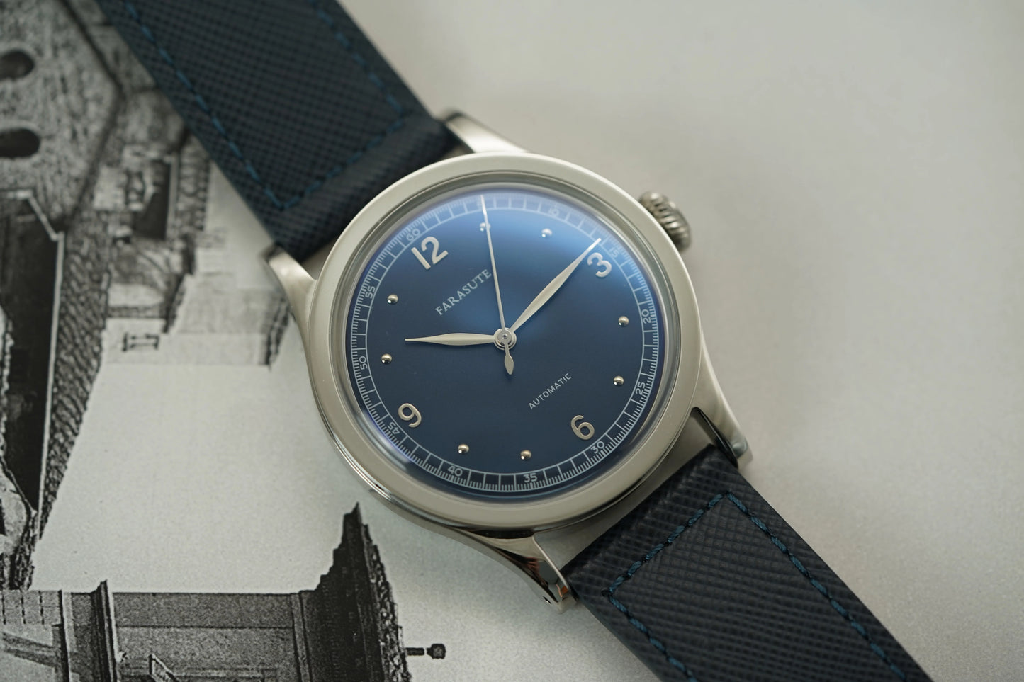 FARASUTE New Retro Japan 821A Automatic Mechanical Movement Wristwatch For Men Simple 5Bar Waterproof Watch Men reloj hombre