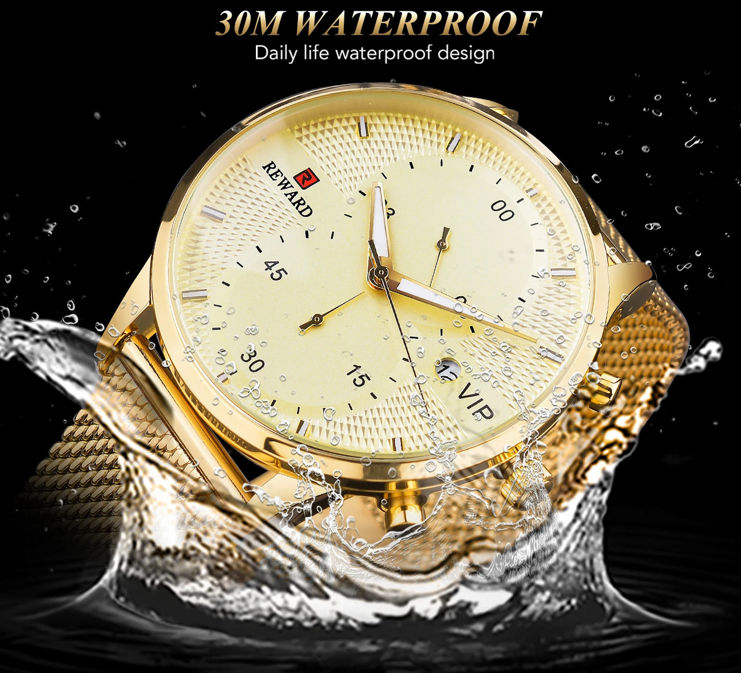 REWARD 82001M Relogios Masculino Business Quartz Fashion Men's Watch Steel Strip Watch Luxury Calendar Watches for Men Часы