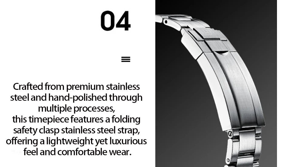 ROLENDO Luxury Men Automatic Diver Watch 40.5mm Mineral Crystal Luminous Date 300M Waterproof High-end Men's Wristwatch Gift