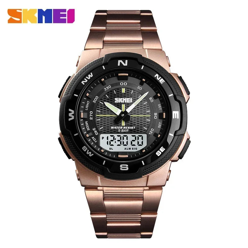 SKMEI 1370 Luxury Full Steel Business Waterproof Watch Relogio Masculino Watch Men Fashion Sport Quartz Clock Mens Watches