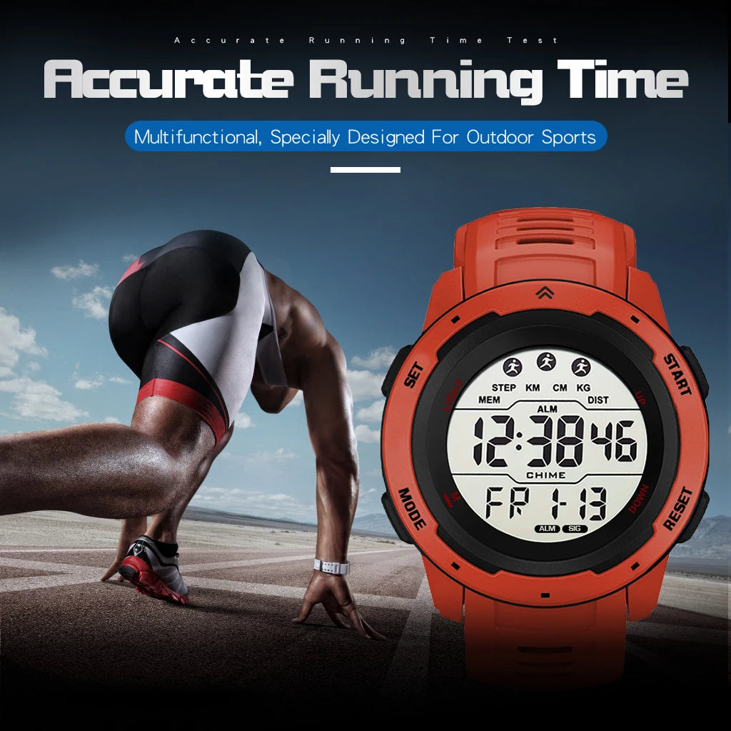 Reloj Hombre Outdoor Digital Watches Sport LED Men Big Dial Round Watch Luminous Casual Clock Multifunction Wrist Stopwatch 2022