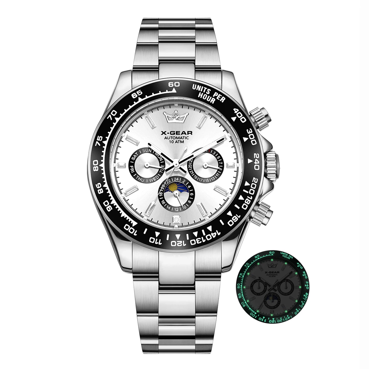 New Luxury Men's Watch – Automatic Mechanical Triple Sub-Dial Six-Hand Water-Resistant Luminous Stainless Steel Wristwatc