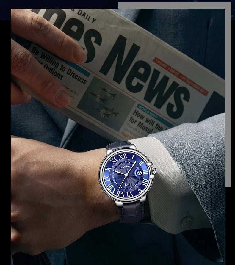 2025 Brand Men Watch Business High-end Transparent Waterproof Leather Strap Rome Battery Male Fashion Quartz Clock Watches gift