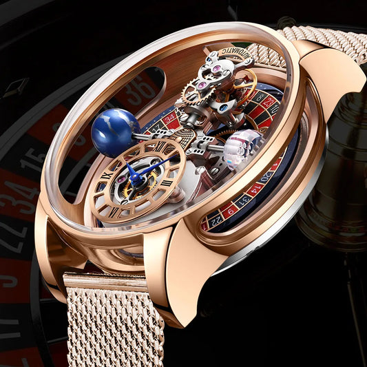 Las Vegas Roulette PINDU DESIGN Mens Watches Top Brand Luxury Astronomia Quartz Watch Montre Homme
