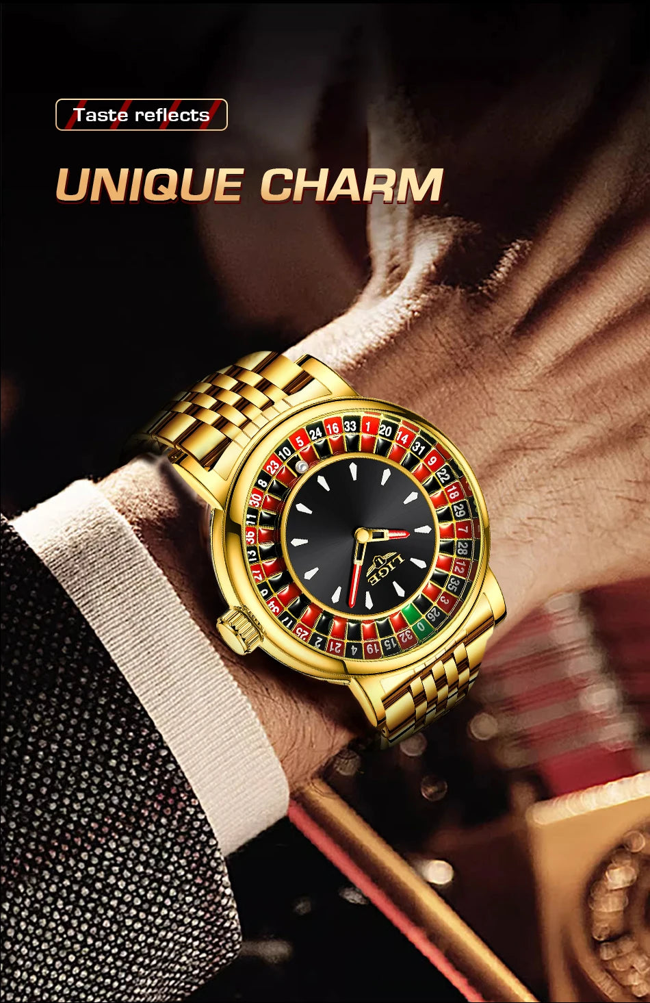 LIGE Unique Creative Men's Watches Fashion Casual Stainless Steel Rotating Dial Roulette Waterproof Classic Quartz Man Watch New