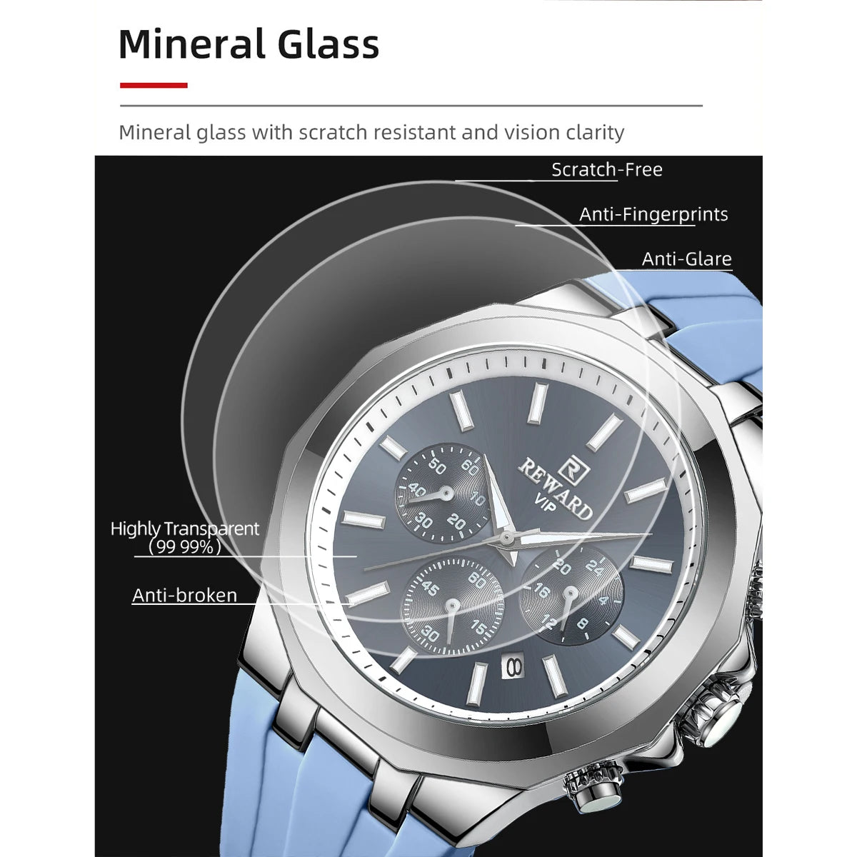 REWARD Mens Watches Top Luxury Brand Waterproof Sport Wrist Watch Chronograph Quartz Military Genuine Relogio Masculino