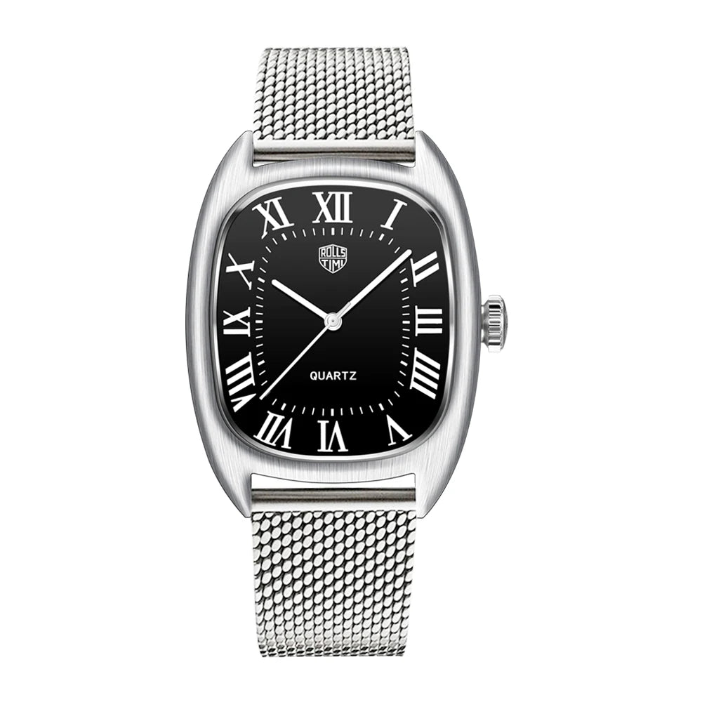 RollsTime 2026 New Mens Watches Top Brand Luxury Man Quartz Watch For Men Waterproof Sports VH31 Wristwatches Leather Clock Gift