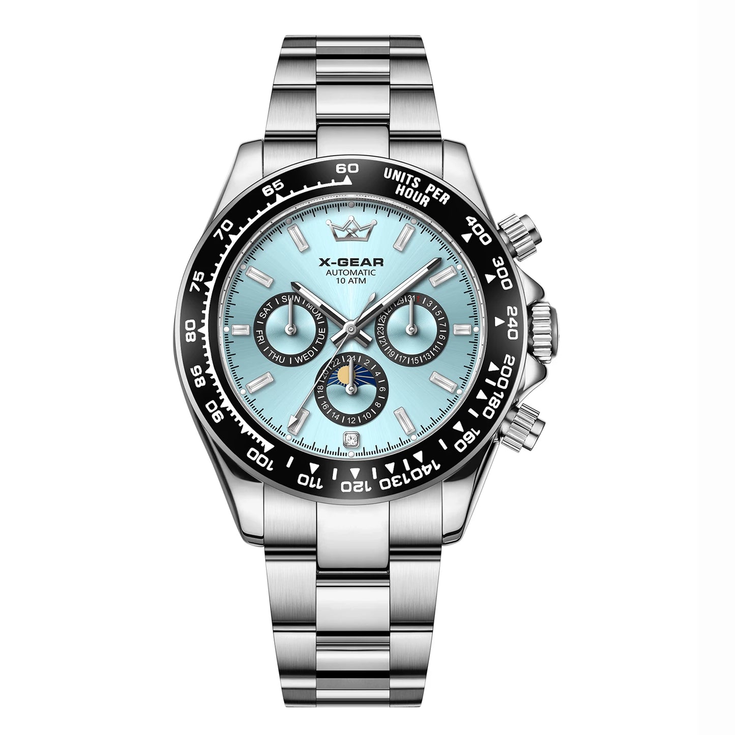 New Luxury Men's Watch – Automatic Mechanical Triple Sub-Dial Six-Hand Water-Resistant Luminous Stainless Steel Wristwatc