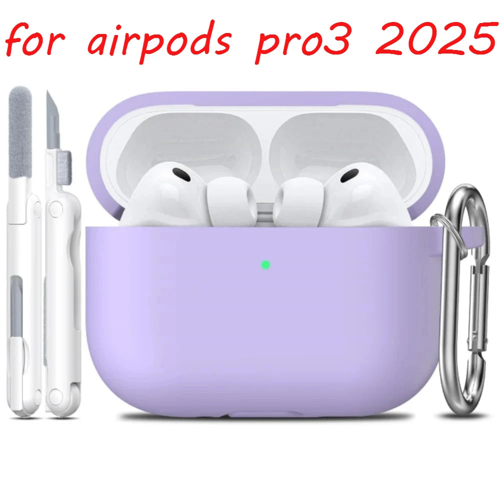 for AirPods Pro 3rd Generation Case Cover Earphone Accessories Soft Silicone Case with Keychain & Cleaning Kit for AirPods Pro 3