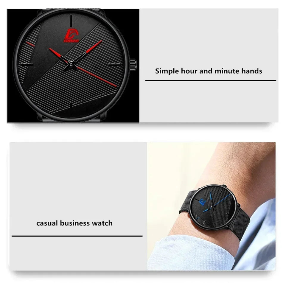 reloj hombre Watches Mens 2023 Minimalist Men's Fashion Ultra-thin Watch Simple Men Business Quartz Wristwatch relogio masculino