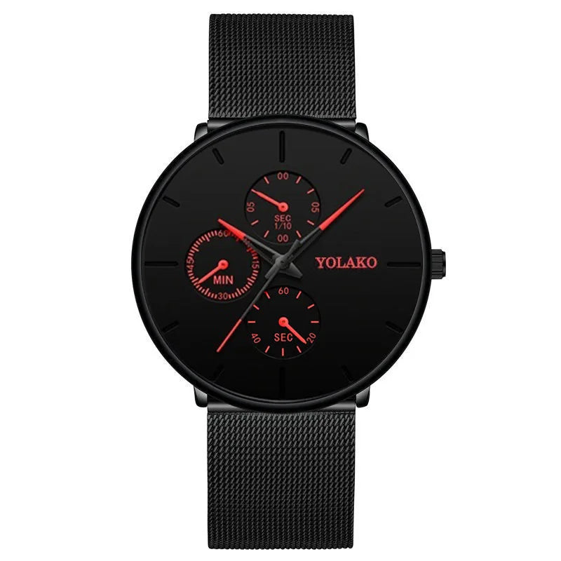 2025 Mens Luxury Watches for Men Business Casual Ultra Thin Clock Male Stainless Steel Mesh Belt Quartz Watch relogio masculino