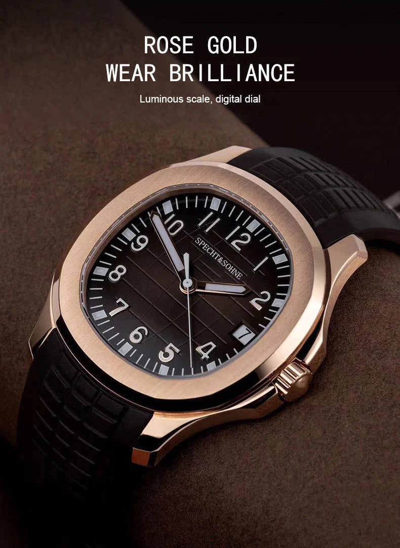 2025 New Men's Watches Automatic Mechanical Watch Luxury Brand Specht&Sohne Sport Watch For Men Rubber Strap Relogio Masculino