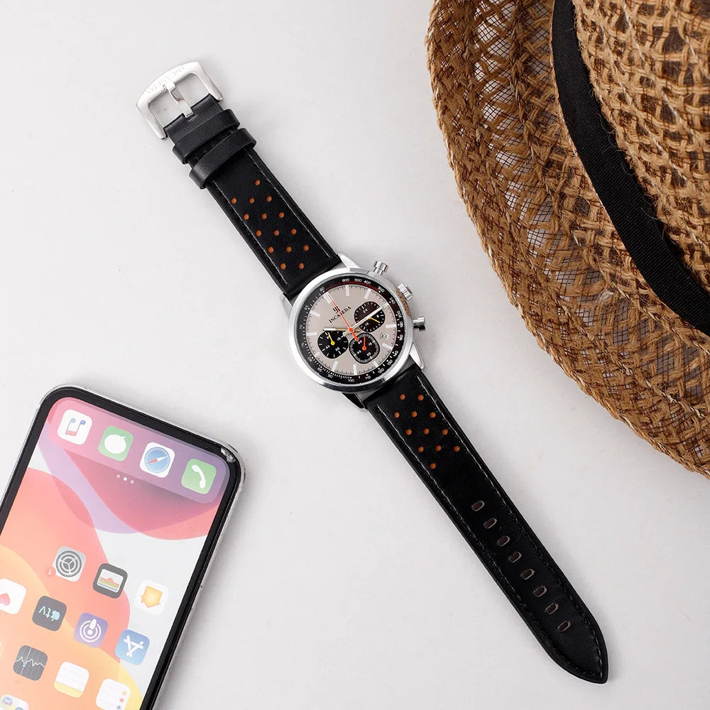 Hot Sale Couple Watch Luminous Chronograph Quartz Leather Multifunctional Sports with Qualification