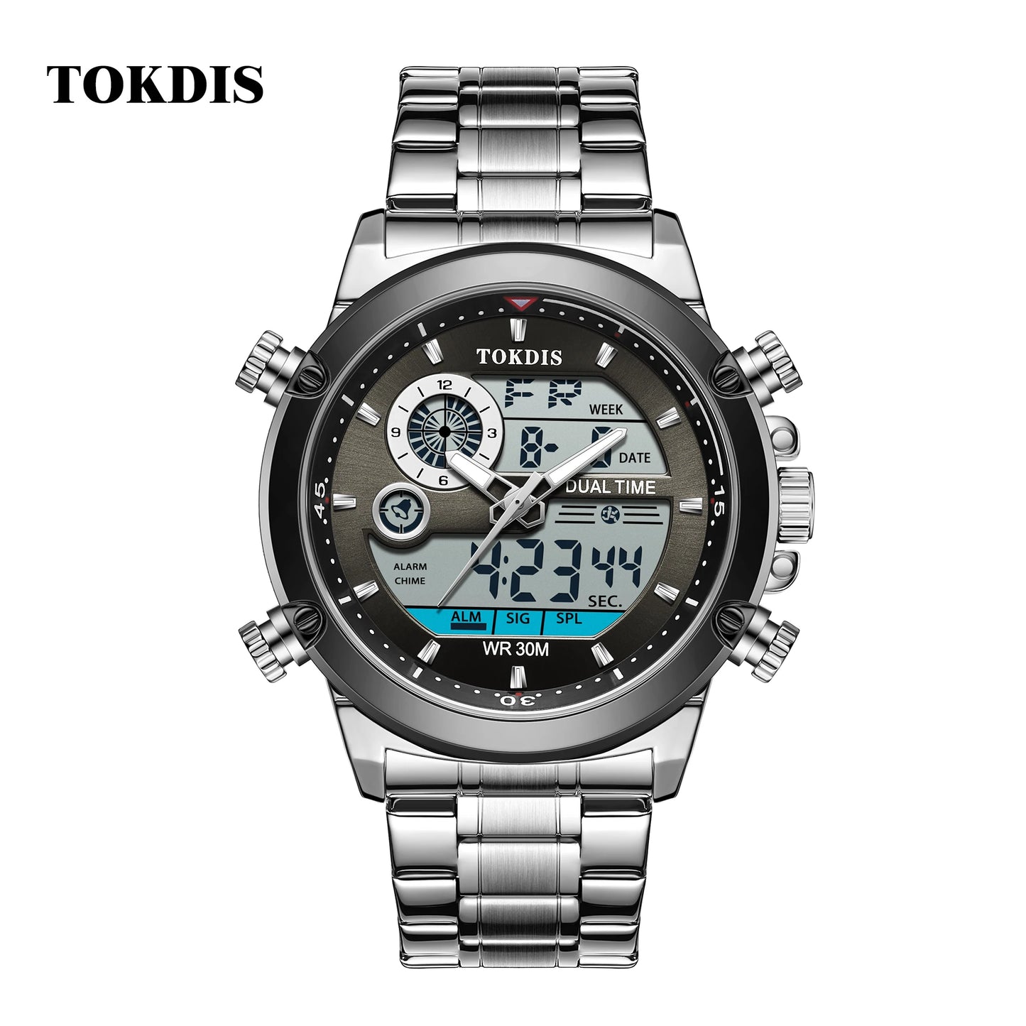 Relogio Masculino Fashion Business Watches For Men Waterproof Luxury Mens Dual Display Quartz Wristwatch Analog Sports Watch Man