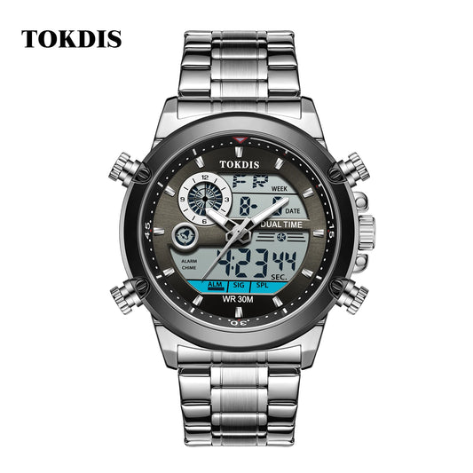 Relogio Masculino Fashion Business Watches For Men Waterproof Luxury Mens Dual Display Quartz Wristwatch Analog Sports Watch Man