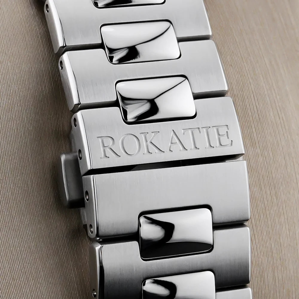 ROKATIE 2024 Luxury 9015 Japanese Movement Stainless Steel Watch 38mm Case Luminous Feature Day 50m Waterproof Watches for men