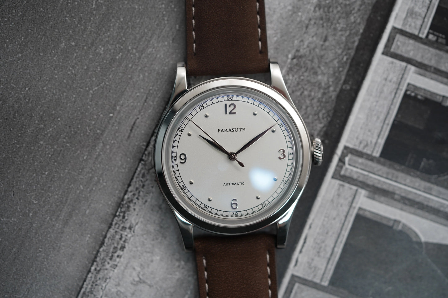 FARASUTE New Retro Japan 821A Automatic Mechanical Movement Wristwatch For Men Simple 5Bar Waterproof Watch Men reloj hombre