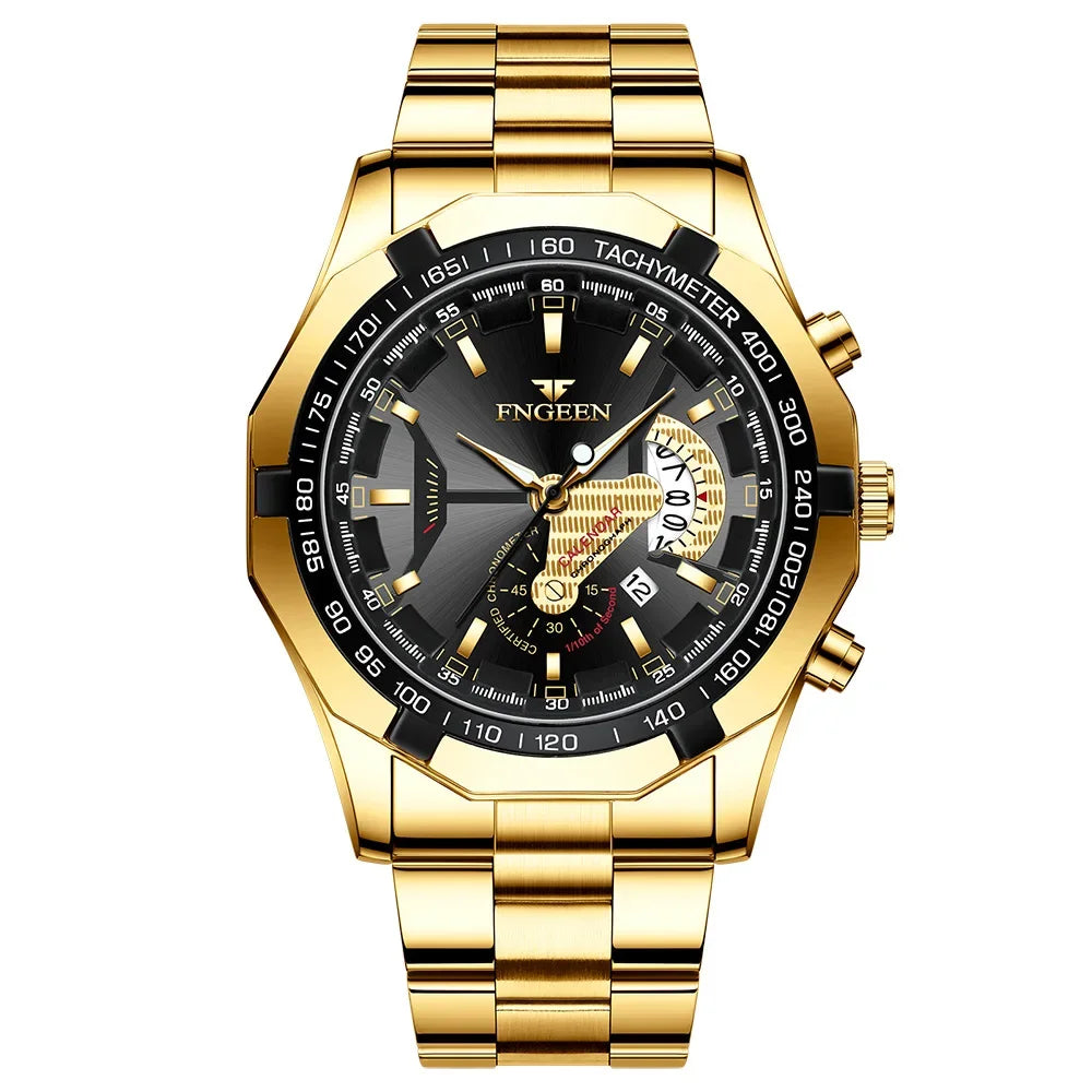 Luxury Square Sport Man Wristwatch Waterproof Luminous Chronograph Quartz Men's Watches Stainless Steel Men Watch Reloj