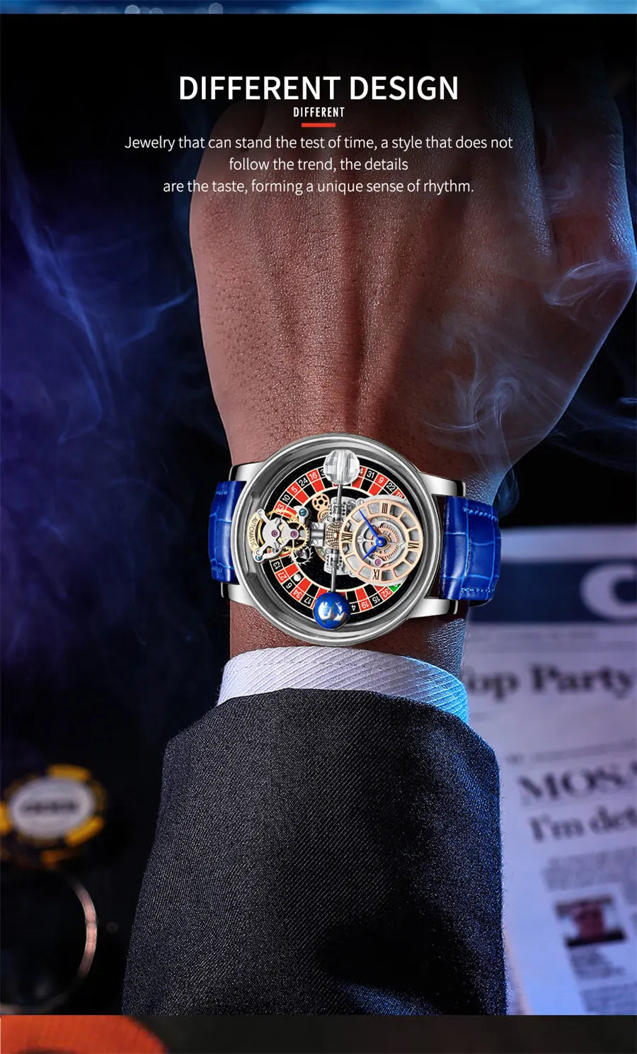 Relogio PINDU Fixed Roulette Watch Latest Design Quartz Watch Men Waterproof Leather Man Wristwatch Upgraded Version