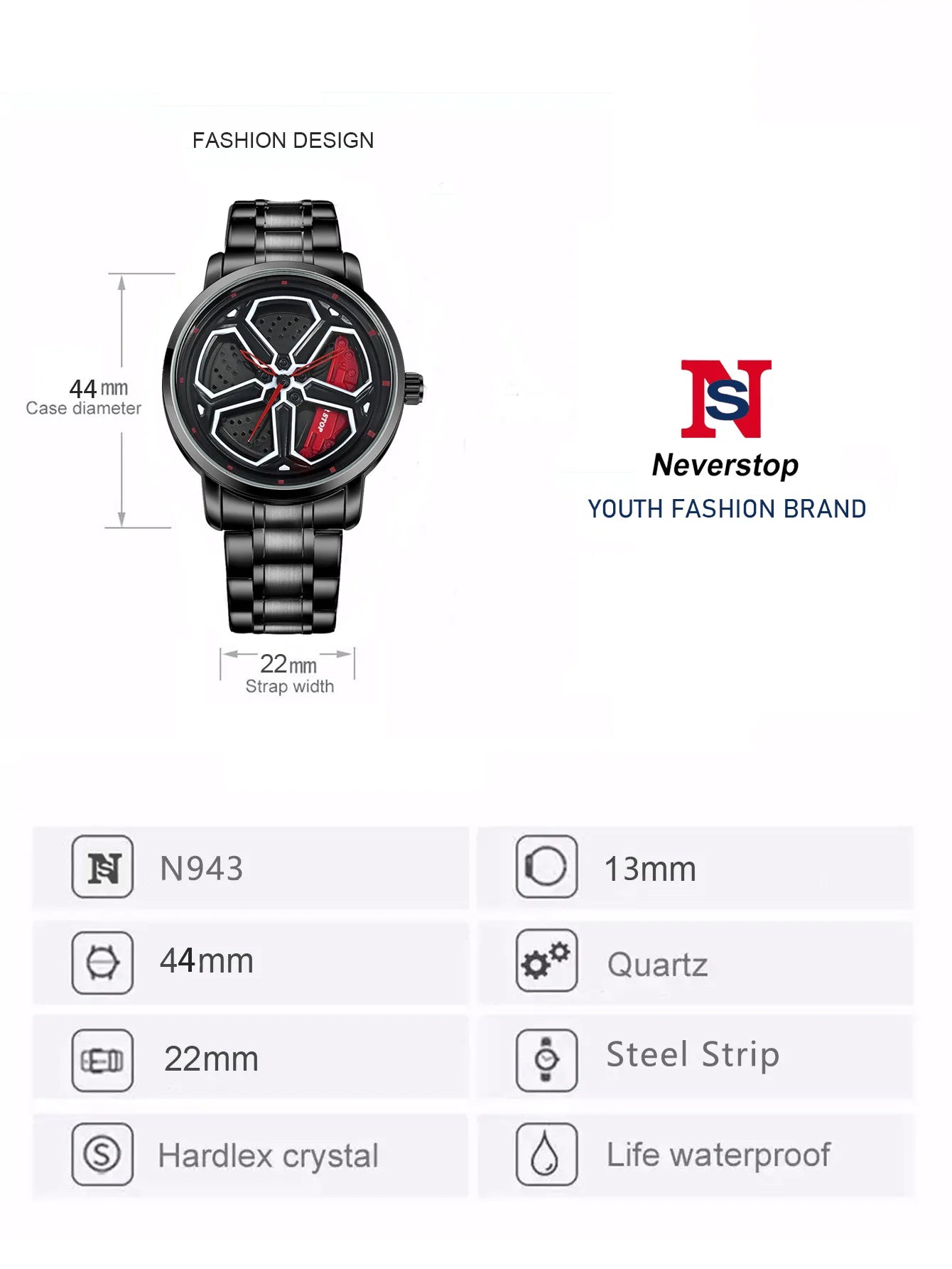Luxury Sport Car Wheel Watch for Men Top Brand Car Wheel Rim Dial 3D Fashion Men's Watch Waterproof Men Watch Relogio Masculino