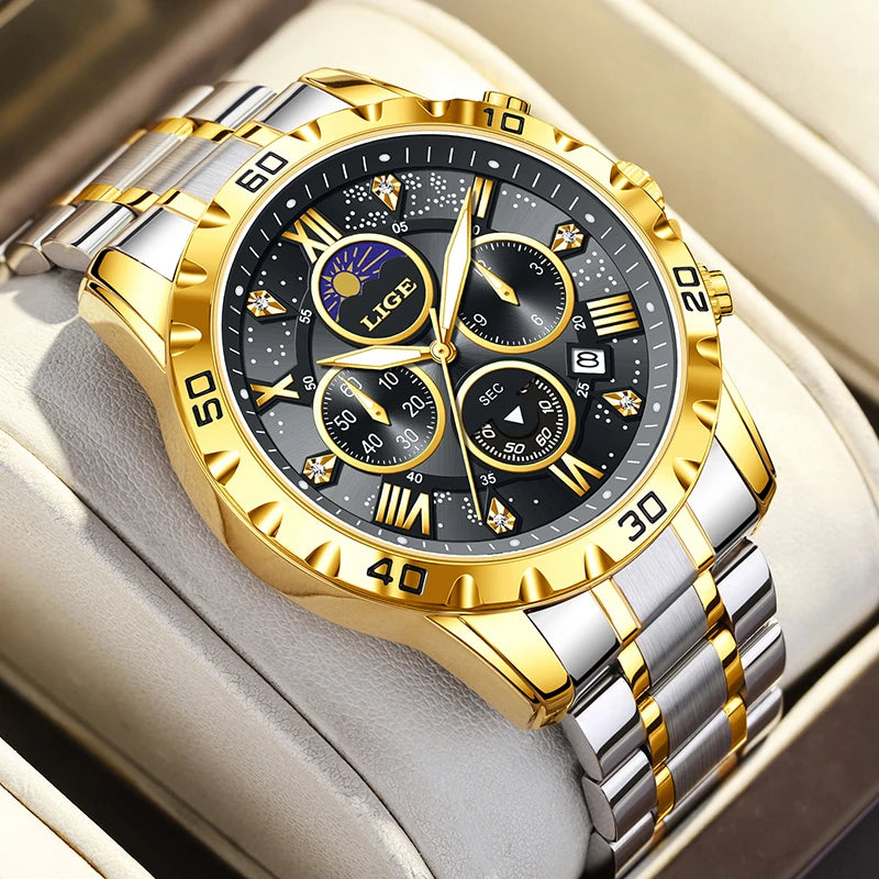 LIGE Woman Watches Rose Gold Top Brand Luxury Green Watch Women Quartz Waterproof Women's Wristwatch Ladies Girls Watches Clock