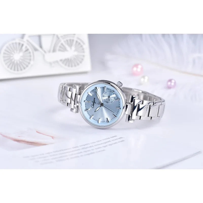 ONLYOU Luxury Women's Watch with Calendar and Analog Quartz Design, Stylish and Simple Stainless Steel Strap, Watch Box Included