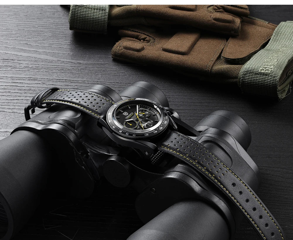QINGXIYA New Men's Quartz Watches Top Brand Luxury Chronograph Watch Sport Leather Strap Strap Waterproof 24 Hours Male Clock