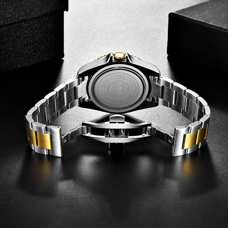 Reloj Hombre LIGE Luxury Business Man Watch Waterproof Luminous Male Clock Fashion Calendar Stainless Steel Quartz Men Watches