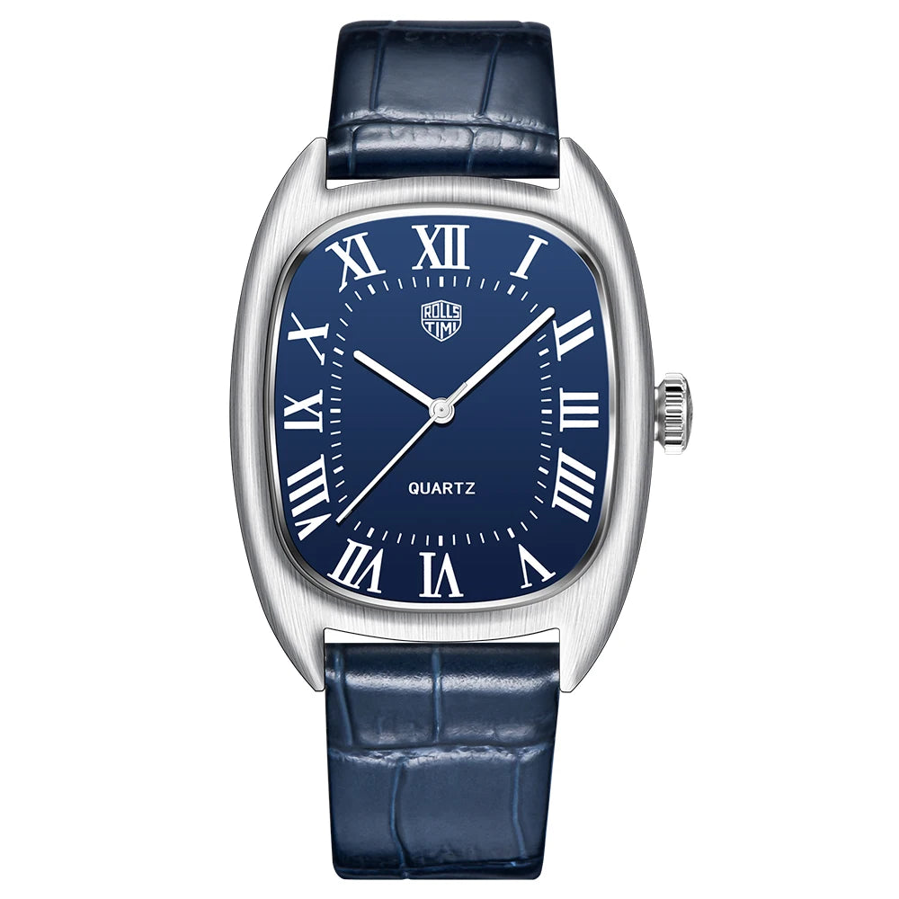 RollsTime 2026 New Mens Watches Top Brand Luxury Man Quartz Watch For Men Waterproof Sports VH31 Wristwatches Leather Clock Gift