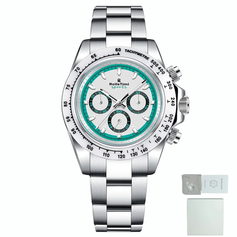 2025 new men's watch mechanical watch for Man RollsTimi top brand fashion automatic watch ceramic bezel stainless steel gift box