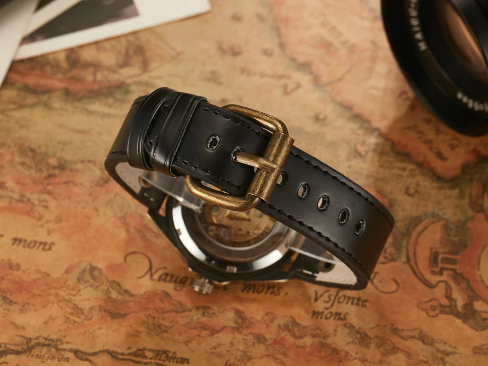 Wrist Watch For Men Waterproof Automatic Mechanical Watch Men's watch Retro montre homme with Genuine Leather relogio masculino