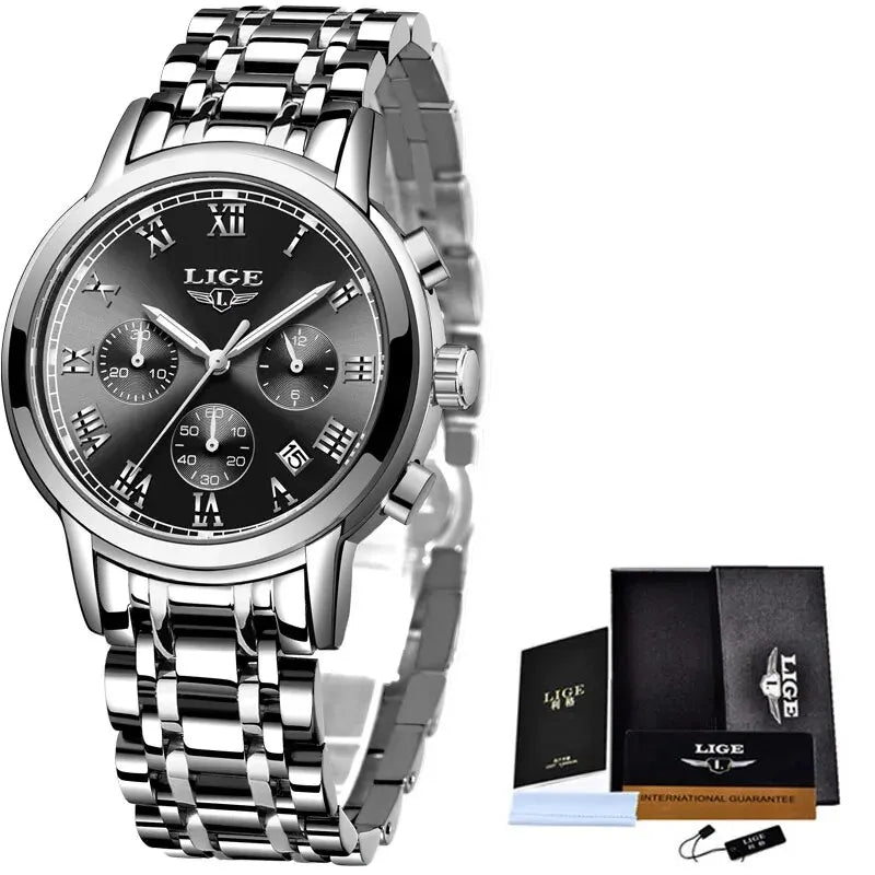 Relojes Hombre 2024 New LIGE Watches Men Luxury Brand Chronograph Male Sport Watches Waterproof Stainless Steel Quartz Men Watch