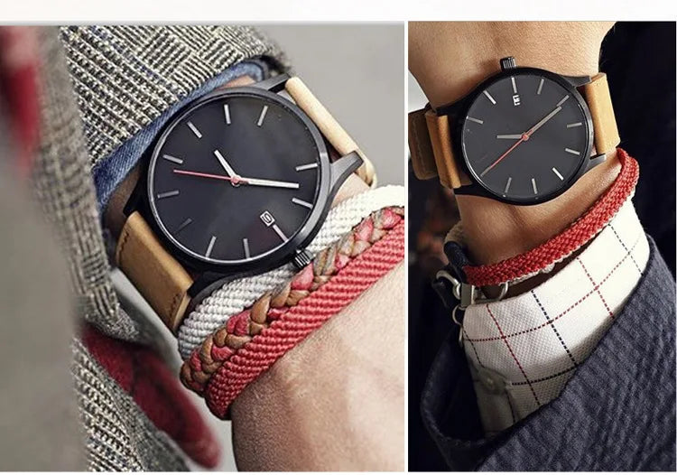 Relogio Masculino Men's Watches Fashion Simple Quartz Watches for Man Casual Sports Leather Male Quartz Clock relojes hombre