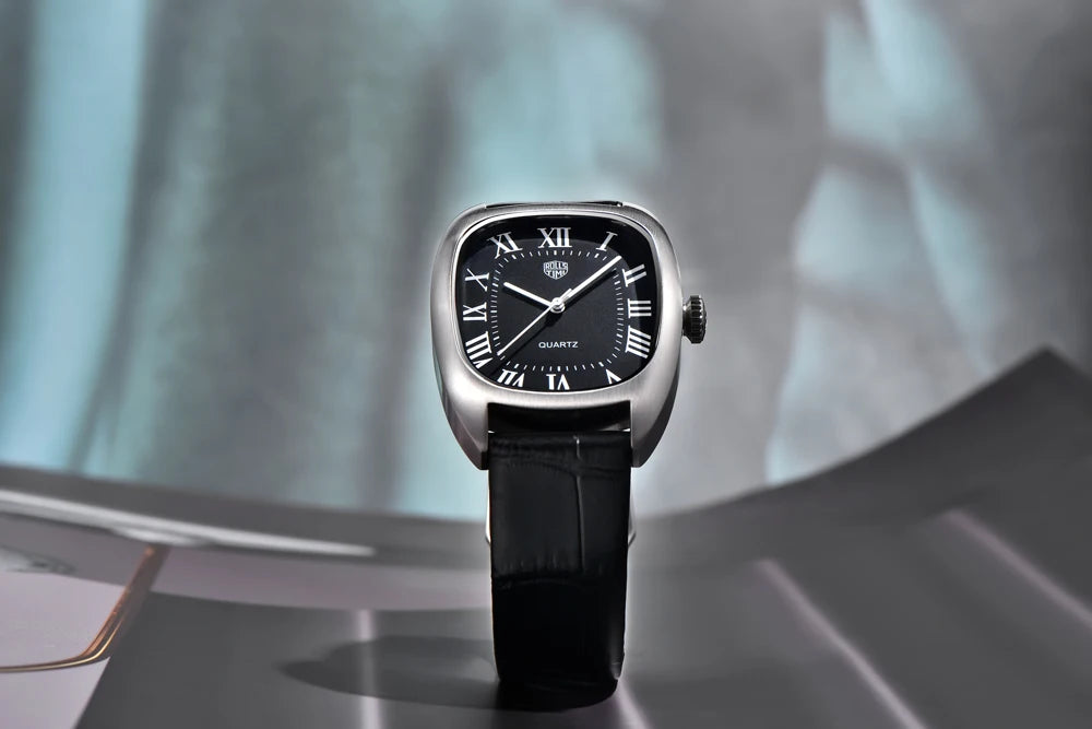 2025 New RollsTime Men's Watches Quartz Wristwatches Top Brand Luxury Watch For Men VH31 Sports Waterproof Leather Clock Reloj