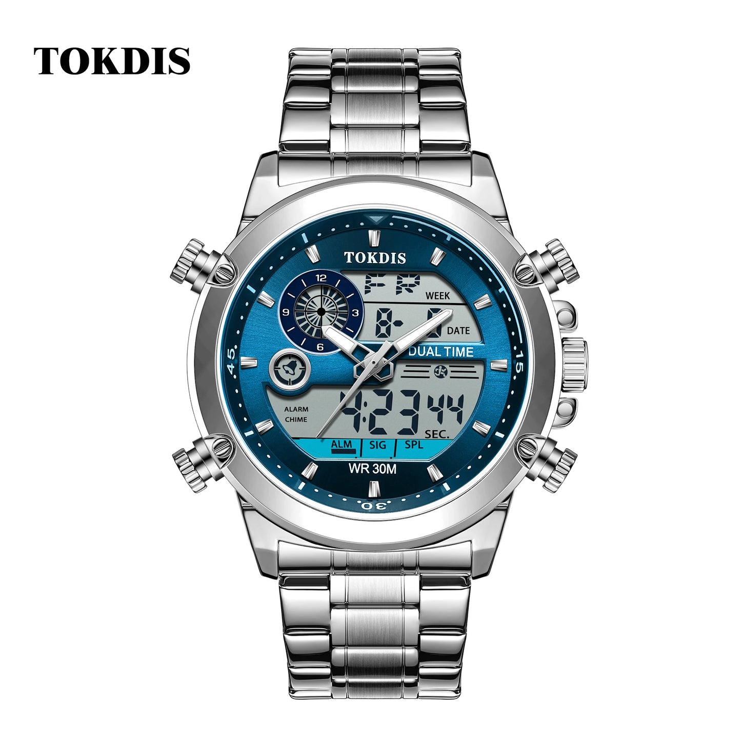 Relogio Masculino Fashion Business Watches For Men Waterproof Luxury Mens Dual Display Quartz Wristwatch Analog Sports Watch Man