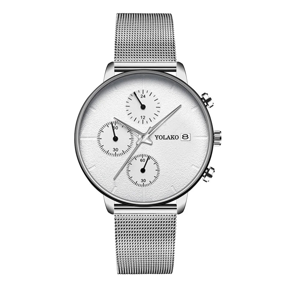 2025 Mens Luxury Watches for Men Business Casual Ultra Thin Clock Male Stainless Steel Mesh Belt Quartz Watch relogio masculino