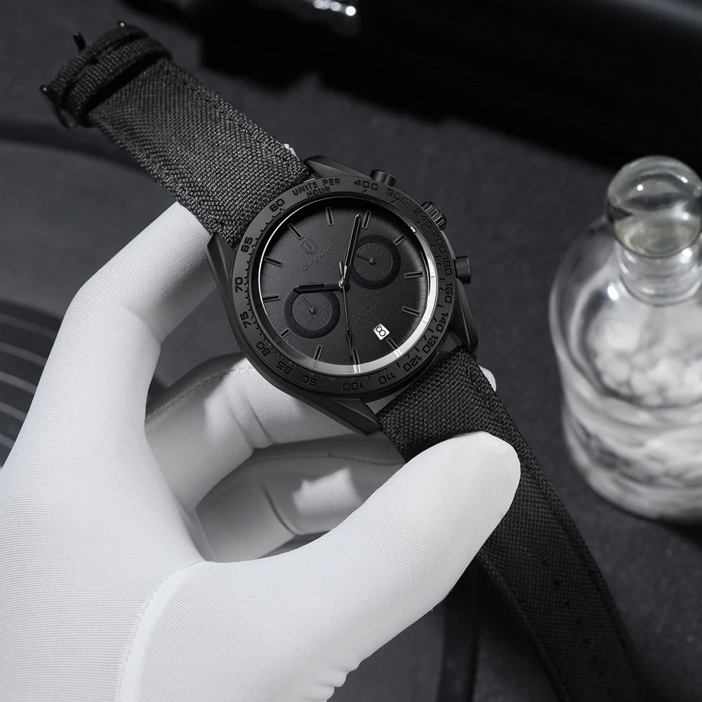 QINGXIYA Fashion Chronograph Quartz Watch for Men Sports Leather Strap Waterproof Date Luxury Mens Watches Relogio Masculino