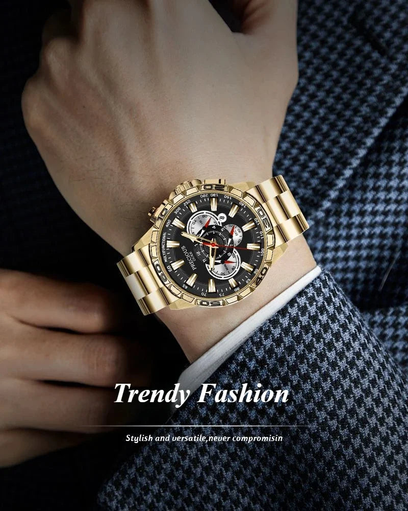 Relogio Masculino Top Business Men's watch Luxury Brand Stainless Steel Wrist Watch Chronograph Army Military Quartz Watches