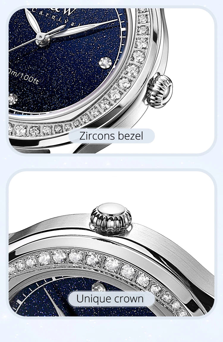 Relogio Feminino IW Fashion Diamonds Watches for Woman Sapphire Leather Luminous Waterproof Switzerland Made Quartz Watches 2025