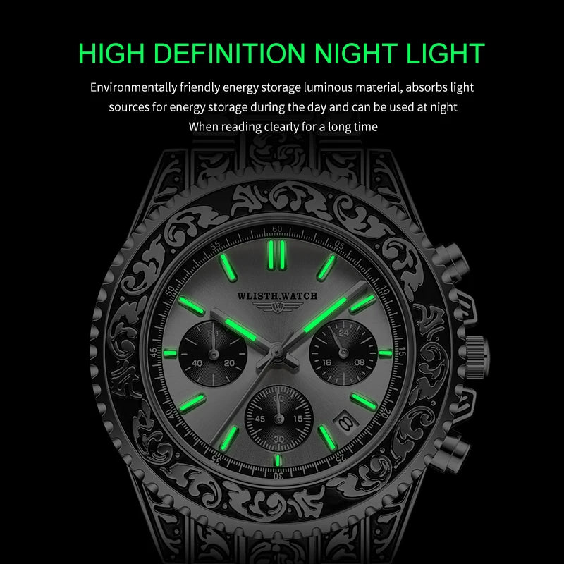 Retro Luxury Watches for Man Automatic Watch Sculpture Wrist Watch Waterproof Stainless Steel Watch Men's Clock Vintage reloj