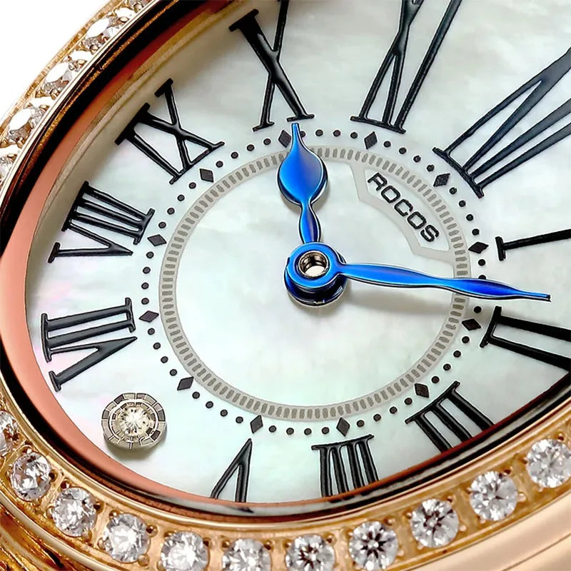 ROCOS Luxury Brand Woman Watch High Quality Fashion Oval Ladies Fashion Quartz watches Leather Waterproof  Watch for Women R0233