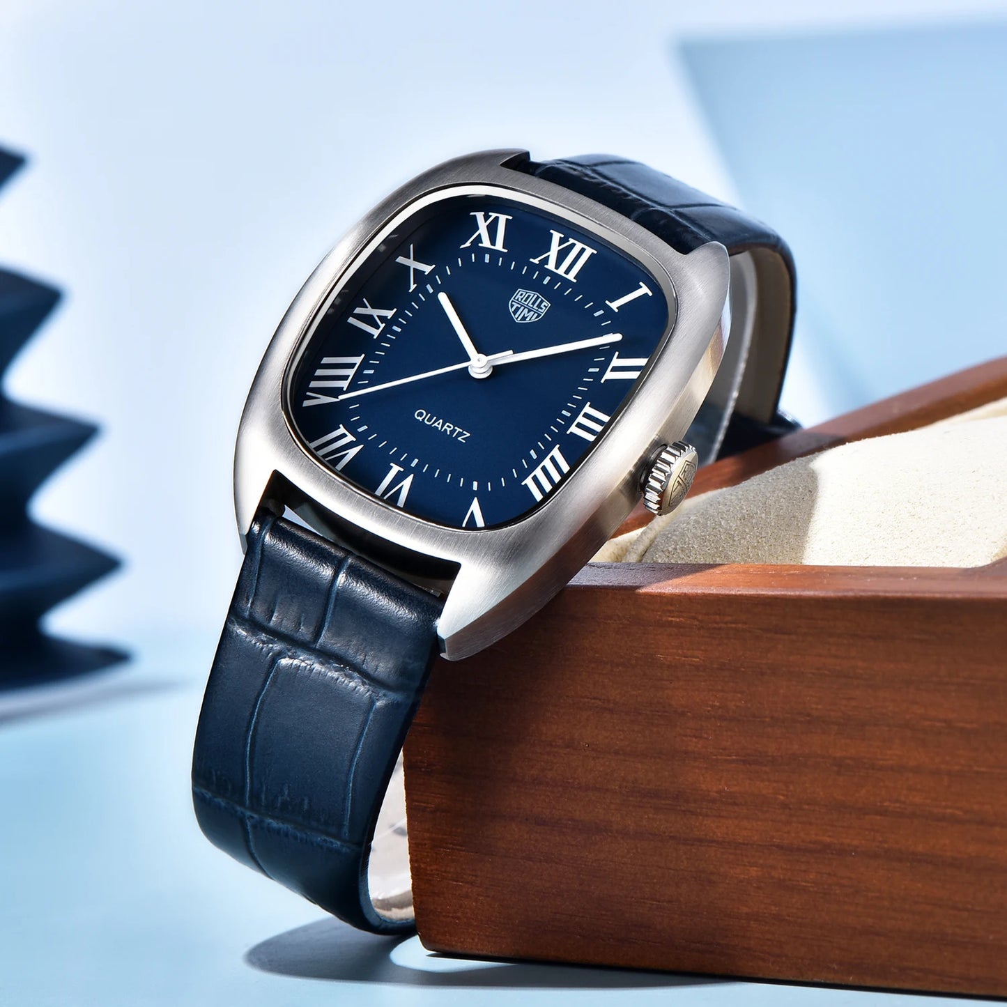 2025 New RollsTime Men's Watches Quartz Wristwatches Top Brand Luxury Watch For Men VH31 Sports Waterproof Leather Clock Reloj