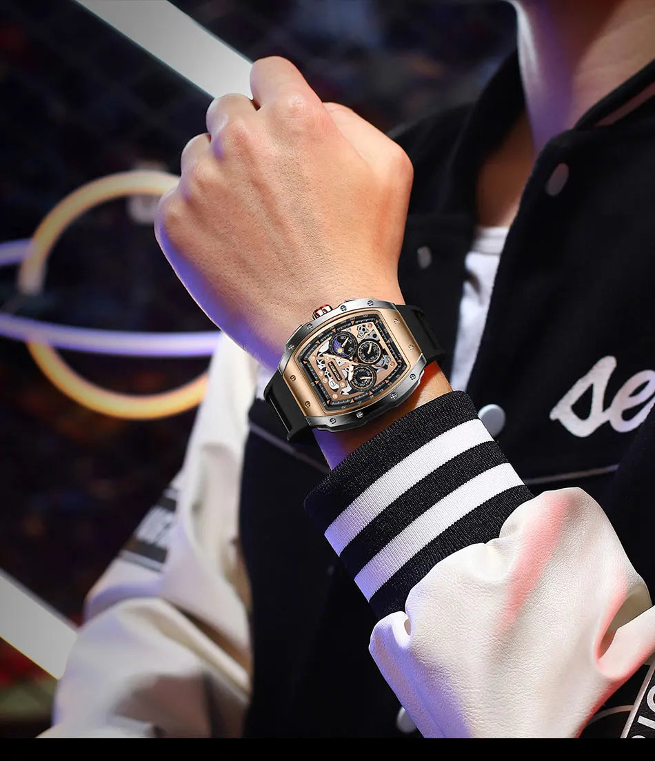 Relogio Masculino LIGE Men Watch Foxbox Brand Luxury Waterproof Quartz Wristwatch For Men Date Sport Silicone Clock Male Watches