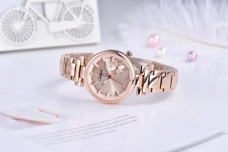 ONLYOU Luxury Women's Watch with Calendar and Analog Quartz Design, Stylish and Simple Stainless Steel Strap, Watch Box Included