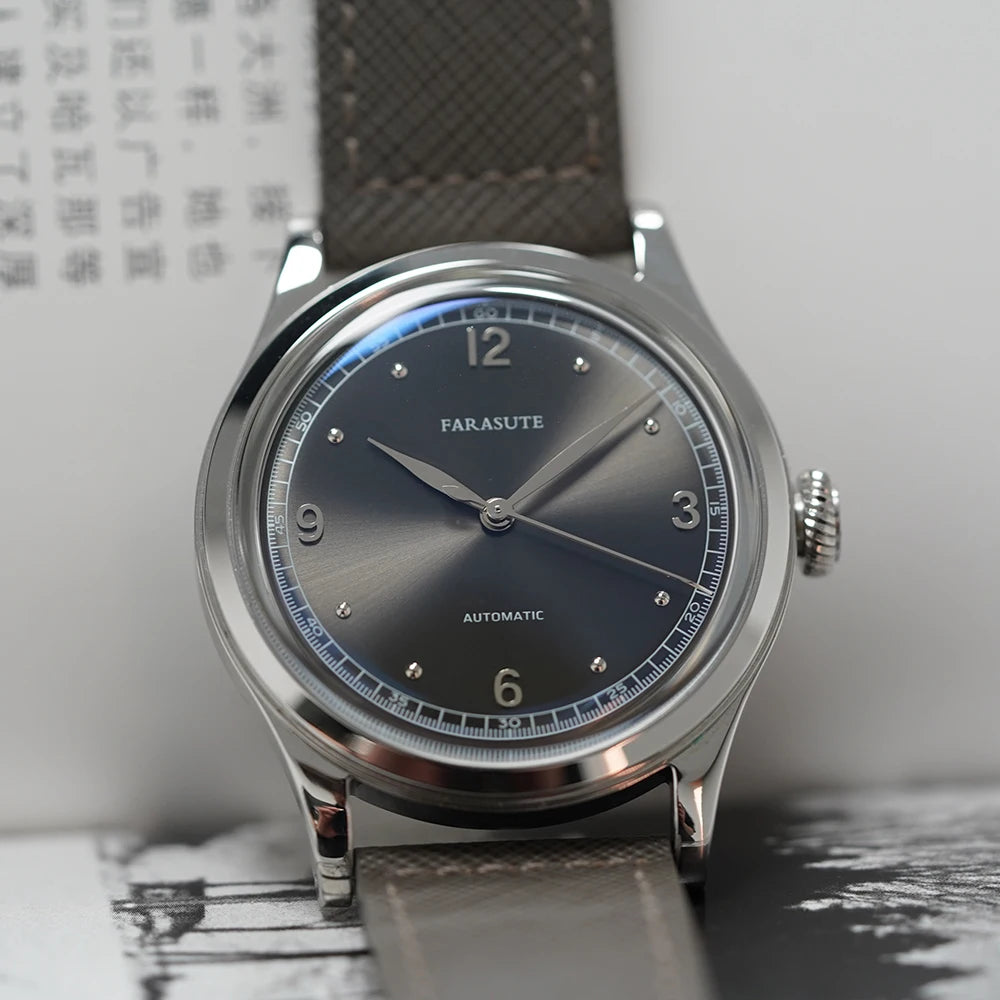 FARASUTE New Retro Japan 821A Automatic Mechanical Movement Wristwatch For Men Simple 5Bar Waterproof Watch Men reloj hombre