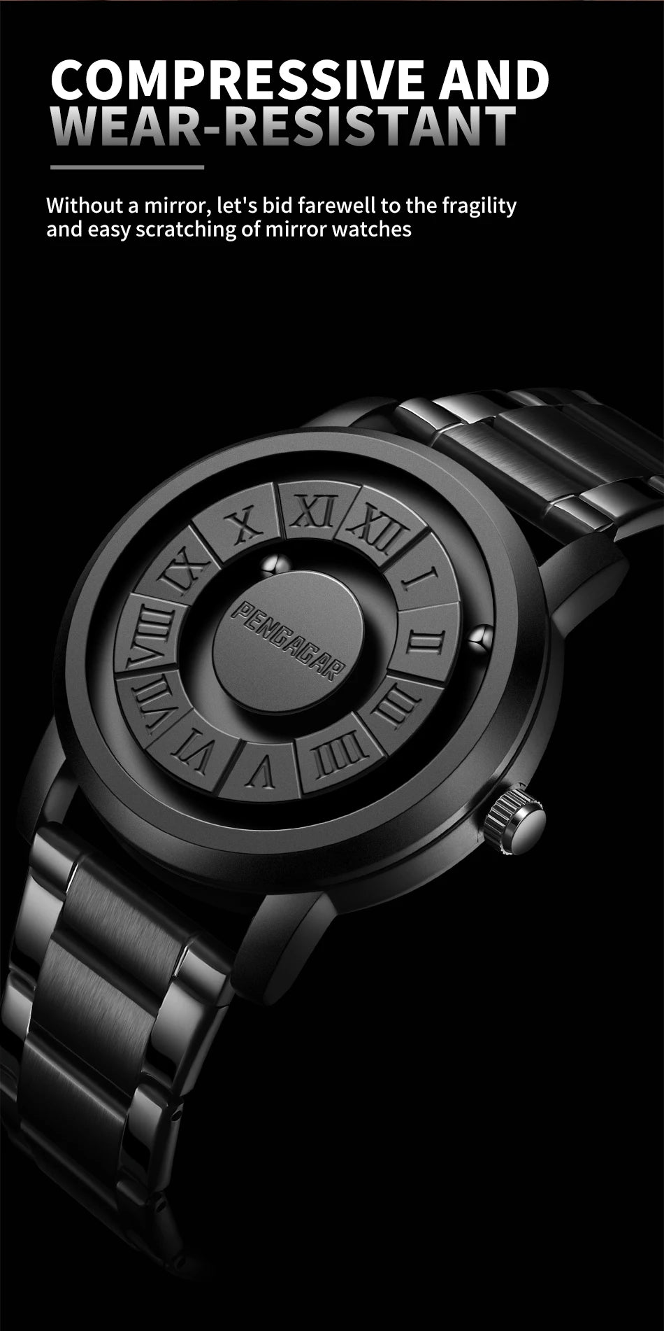 2025 New Men's Watches Top Luxury Quartz Watch For Men Creative Scrolling Pointer Magnetic Force Wrist Clock Relogio Masculino