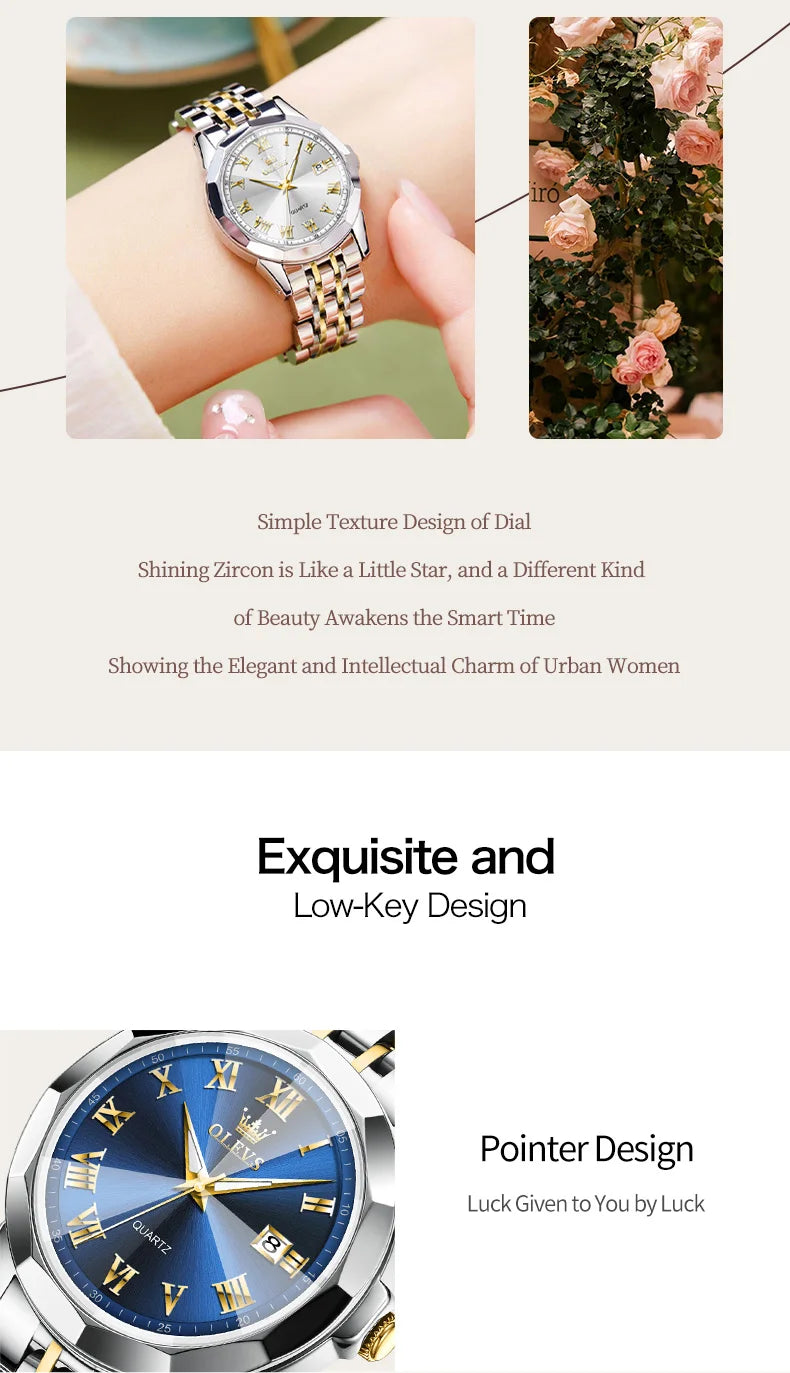 OLEVS Top Brand Original Watch for Women Best Selling Fashion Lady Wrist Watch New Waterproof Luminous Luxury Women Quartz Watch